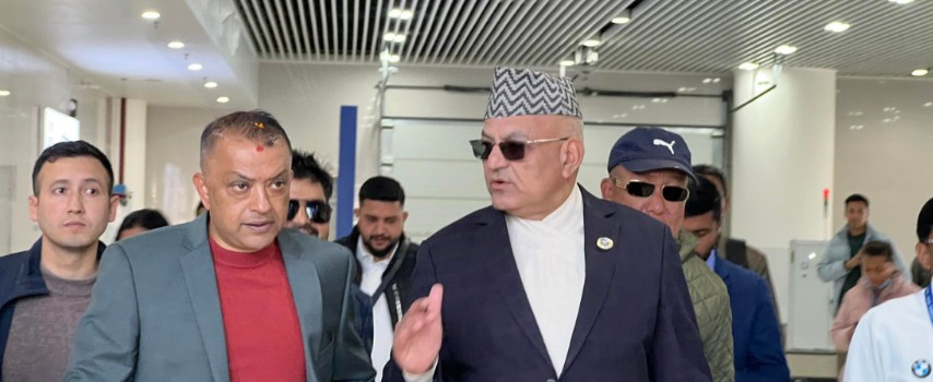 Image of गगन थापा पहिलोपटक सभापति पदमा पोखरा आइपुगे