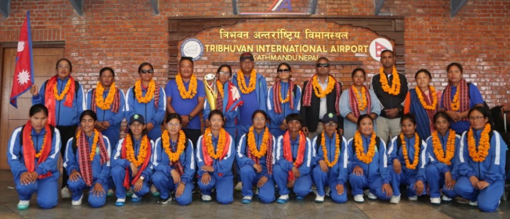 Image of दृष्टिहीन महिला टी–२० टोली स्वदेश फर्कियो